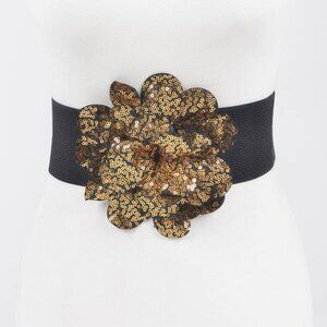 Sequins Flower Elastic Belt